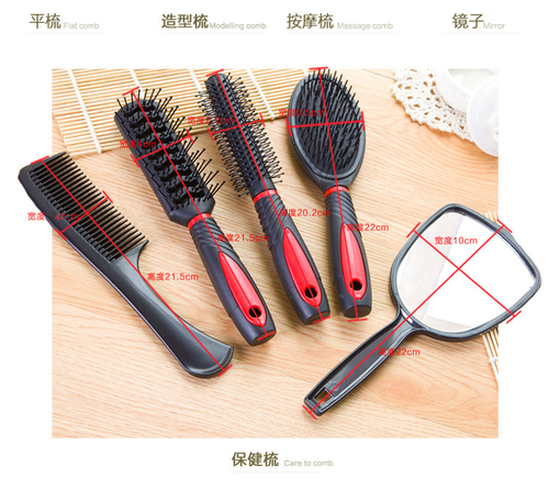 Five pieces of mirrors and combs