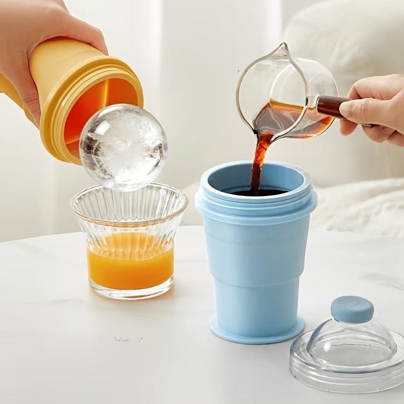 collapsible silicone water cups, including ice cube cups, ice ball cups, travel portable mouthwash cups with lids, heat-resistant tea cups and beverage cups. They are suitable for camping, outdoor activities, hiking, cycling, parties, etc. and can be used all year round.