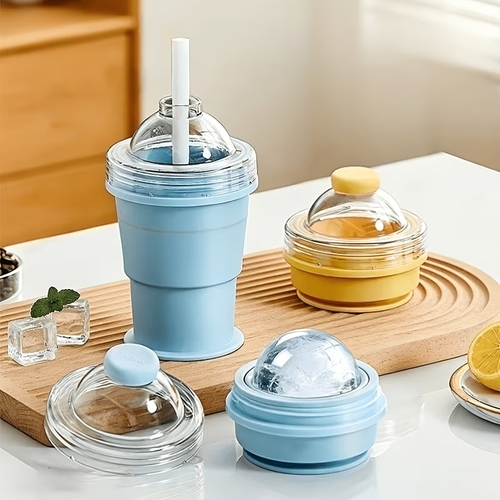 collapsible silicone water cups, including ice cube cups, ice ball cups, travel portable mouthwash cups with lids, heat-resistant tea cups and beverage cups. They are suitable for camping, outdoor activities, hiking, cycling, parties, etc. and can be used all year round.