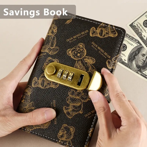 A6 savings notebook,a small financial management book with a lock, suitable for storing money and important information, 50 sheets and 100 pages of fun and easy to save binders -cash notebook Bill Organizer Planner Monthly Budget Planner