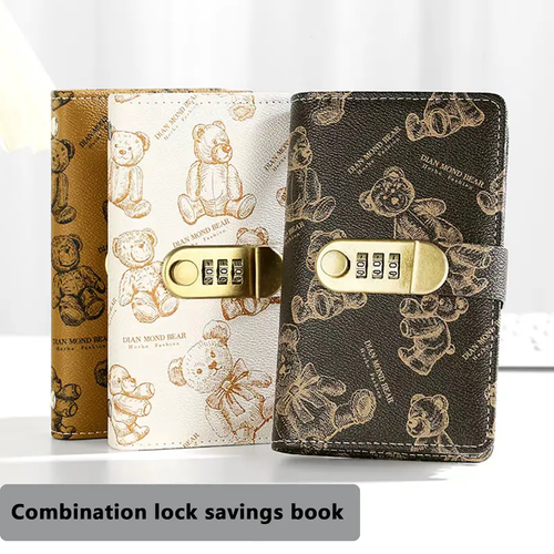 A6 savings notebook,a small financial management book with a lock, suitable for storing money and important information, 50 sheets and 100 pages of fun and easy to save binders -cash notebook Bill Organizer Planner Monthly Budget Planner