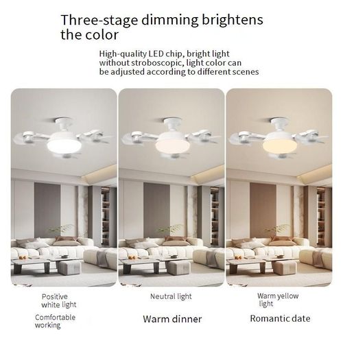Best-selling drone fan lamp, LED ceiling lamp, foldable three-color lighting ceiling fan lamp
