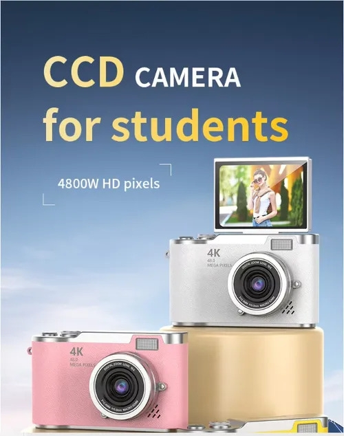 128G memory card+New 4K Foldable Screen Student Camera