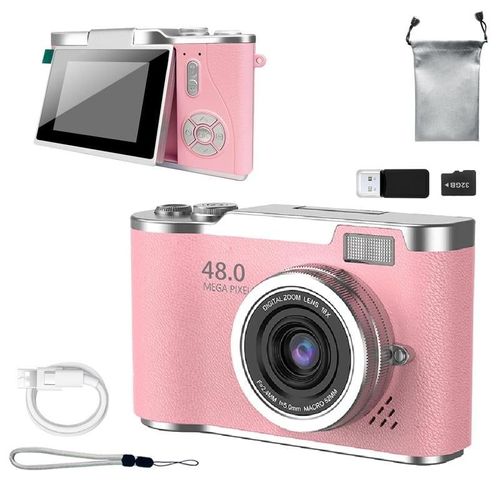 128G memory card+New 4K Foldable Screen Student Camera