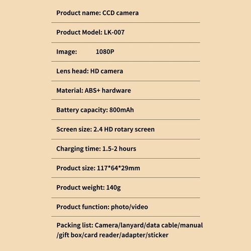 128G memory card+New 4K Foldable Screen Student Camera