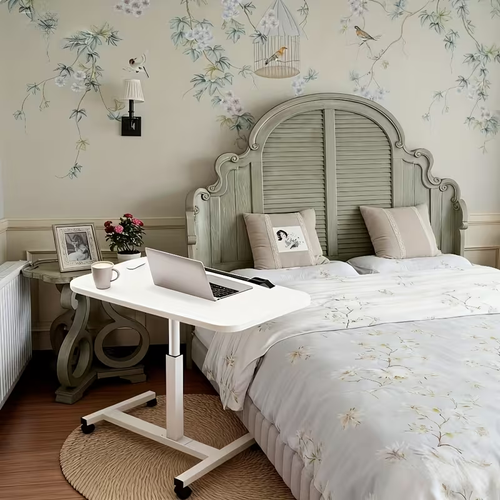 (buy one and get one free)Adjustable Overbed Table with Wheels