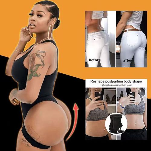 2-in-1 Tummy Control Butt Lifter Booty Shapewear Cuff Tummy Trainer High Waist Body Shaper Plus Size S to 6XL