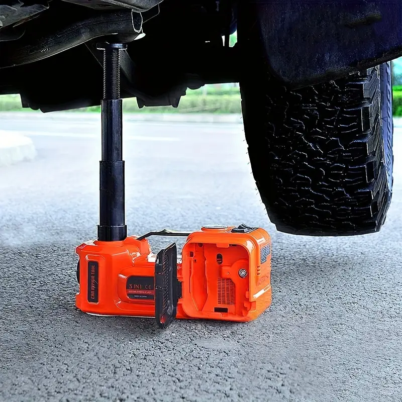 5 in 1 Electric Hydraulic Car Jack 12V with Inflator Pump + LED Light + TIRE WRENCH(5 tons) - Black   Electric Car Jack 5Ton 12V Kit Car Jack Hydraulic(Lifting Range: 15.49-44.96 cm) with Inflator Electric Jack for Car SUV Sedan MPV Change Tires Garage Repair Emergency Kit