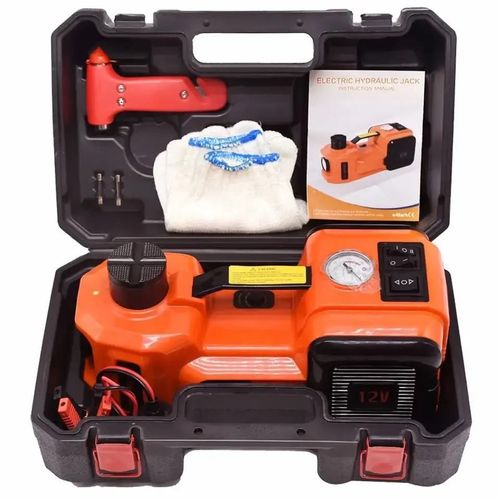 5 in 1 Electric Car Jack and Tyre Inflator set (5 tons) - Black  Electric Car Jack 5Ton 12V Kit Car Jack Hydraulic(Lifting Range: 15.49-44.96 cm) with Inflator Electric Jack for Car SUV Sedan MPV Change Tires Garage Repair Emergency Kit