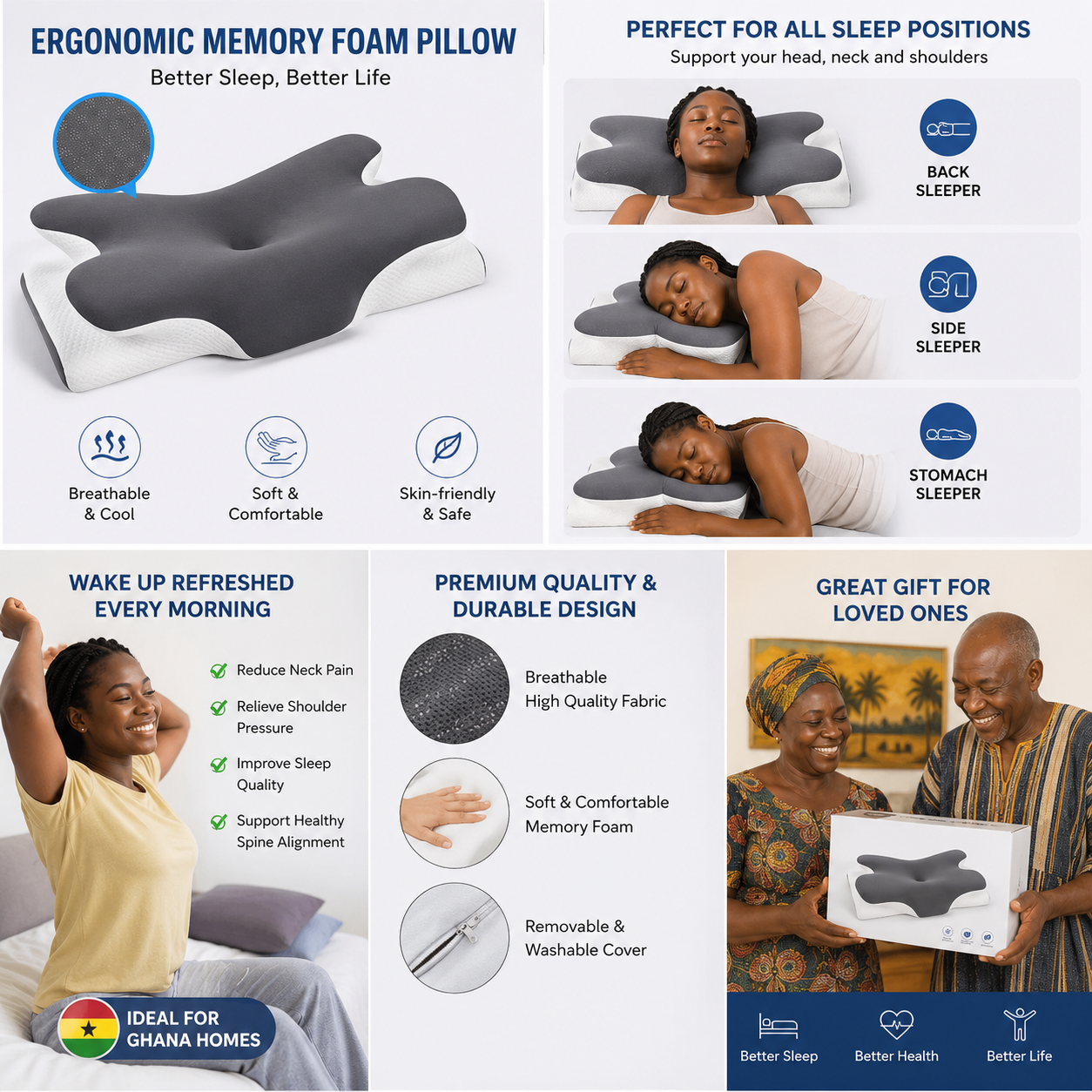 Adjustable Cervical Pillow for Sleeping 🛏️（Two-pcs）