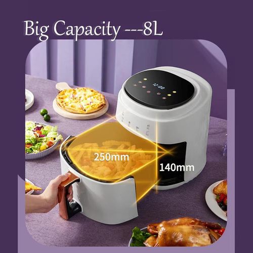 8L Oil Free Air Fryer, Smart Appointment Electric Fryer with LED One-touch Screen - Large Capacity Household Air Fryer