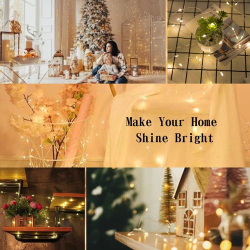 Fairy Lights Plug in 2 Pack, 8 Modes 33ft 100 LED Firefly Twinkle String Lights, USB Mini Small Cute Christmas Tree Twinkling Lights for Indoor Bedroom Party Wedding Valentines