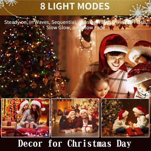 Fairy Lights Plug in 2 Pack, 8 Modes 33ft 100 LED Firefly Twinkle String Lights, USB Mini Small Cute Christmas Tree Twinkling Lights for Indoor Bedroom Party Wedding Valentines