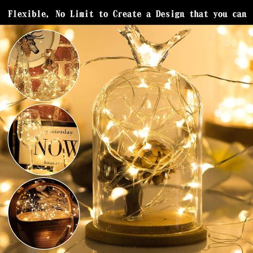 Fairy Lights Plug in 2 Pack, 8 Modes 33ft 100 LED Firefly Twinkle String Lights, USB Mini Small Cute Christmas Tree Twinkling Lights for Indoor Bedroom Party Wedding Valentines