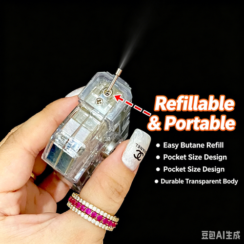Glowing Transparent Gyro Finger Lighter Folding Spinning