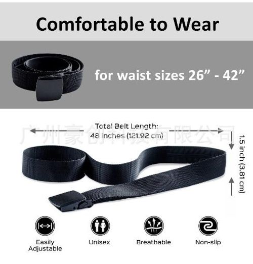 Kisbeibi Portable Travel Security, Money Strap, Hidden Money Bag - Avoid Theft Nylon Strap, Black