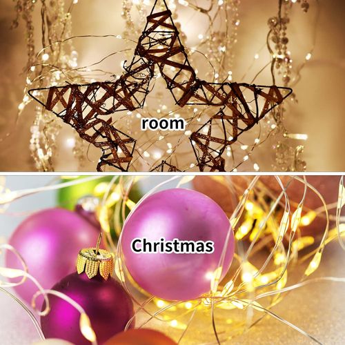 Fairy Lights Plug in 2 Pack, 8 Modes 33ft 100 LED Firefly Twinkle String Lights, USB Mini Small Cute Christmas Tree Twinkling Lights for Indoor Bedroom Party Wedding Valentines