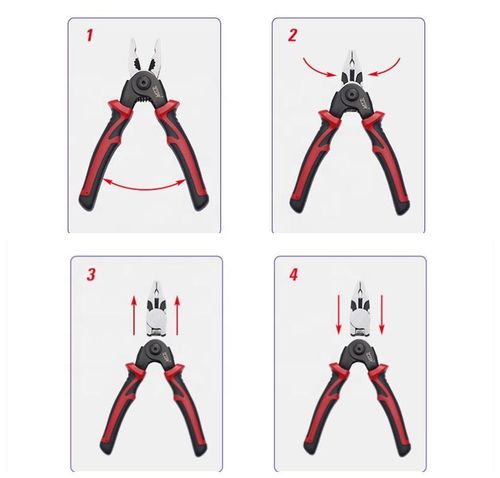 Interchangeable Multi-functional 5 in 1 Tool Kit Combination Pliers Stripping Cutting Pliers Cable Cutter Pliers Set