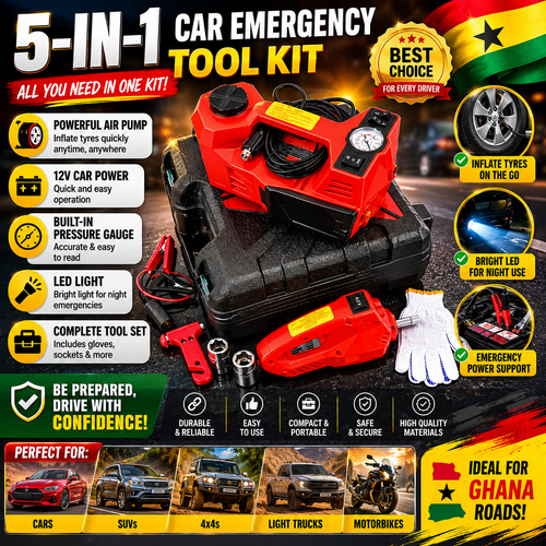 5-ton electric jack, with electric impact wrench and air pump(Ghana)In stock in Accra