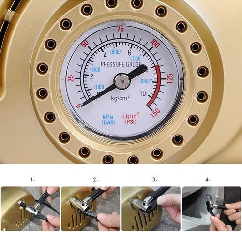 4-in-1 Multi-Function Car Vacuum Cleaner Wet Dry Duster Tire Pressure Gauge Air Pump Inflator Lighting-Comprehensive Auto Care