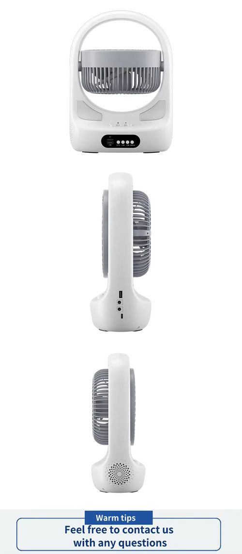 Portable BT Solar Fan for Camping Travel and Emergency Use with USB Charging Lithium Battery Rechargeable Fan