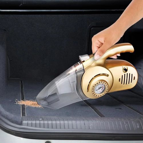 4-in-1 Multi-Function Car Vacuum Cleaner Wet Dry Duster Tire Pressure Gauge Air Pump Inflator Lighting-Comprehensive Auto Care