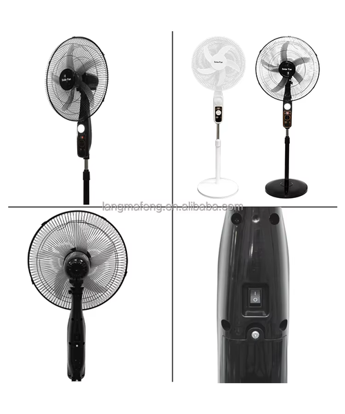Brushless Motor HS-298F DC Solar Standing Fan With 22W Solar Panel Good Quality