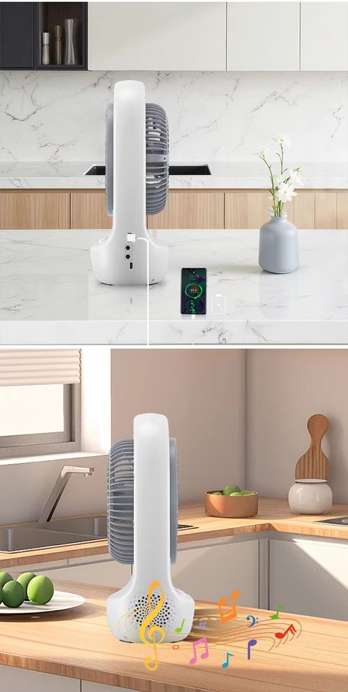 Portable BT Solar Fan for Camping Travel and Emergency Use with USB Charging Lithium Battery Rechargeable Fan