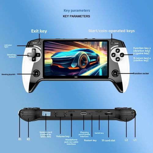 🔥HOT SALE🔥 COD！X9 Retro Handheld Game Console-Handheld Game Console with HD 5.5-inch IPS Screen Classic Video Games Supports TV Connection,10+ Emulators & 5-Hour Battery Life