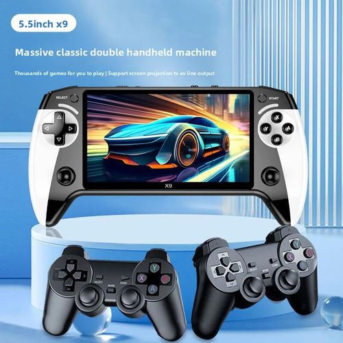 🔥HOT SALE🔥 COD！X9 Retro Handheld Game Console-Handheld Game Console with HD 5.5-inch IPS Screen Classic Video Games Supports TV Connection,10+ Emulators & 5-Hour Battery Life
