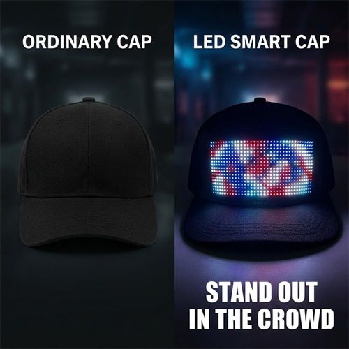 🔥Hot Seller🔥 COD！LED-lit baseball cap controlled via app—the perfect accessory for music festivals, a great way to liven up parties, a cool and safe gear for night runs, an eye-catching photo prop, a must-have for cyberpunk fashion, a customizable LED cap, and a Bluetooth-controlled LED cap