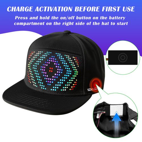 🔥Hot Seller🔥 COD！LED-lit baseball cap controlled via app—the perfect accessory for music festivals, a great way to liven up parties, a cool and safe gear for night runs, an eye-catching photo prop, a must-have for cyberpunk fashion, a customizable LED cap, and a Bluetooth-controlled LED cap