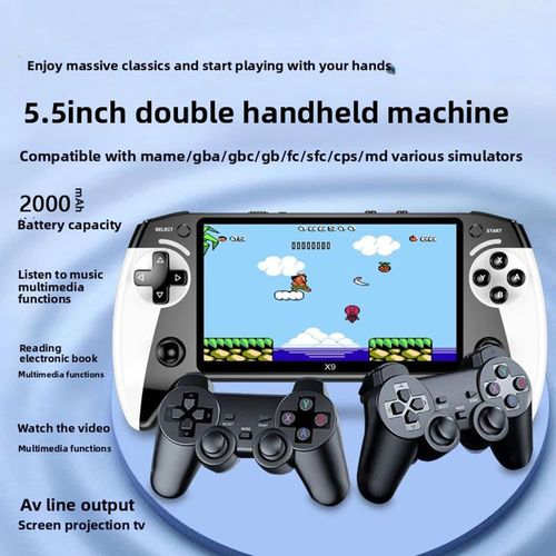 🔥Hot Seller🔥 COD！X9 Retro Handheld Game Console-Handheld Game Console with HD 5.5-inch IPS Screen Classic Video Games Supports TV Connection,10+ Emulators & 5-Hour Battery Life