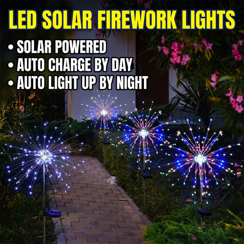 🔥Hot Seller🔥 COD！	Solar Firework Lights — LED Lights — Waterproof Outdoor Ground Lights — Courtyard & Garden — Christmas Decorative Lights