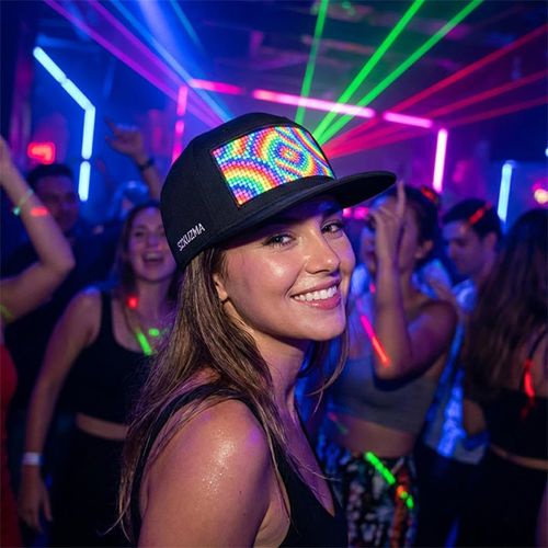 🔥Hot Seller🔥 COD！LED-lit baseball cap controlled via app—the perfect accessory for music festivals, a great way to liven up parties, a cool and safe gear for night runs, an eye-catching photo prop, a must-have for cyberpunk fashion, a customizable LED cap, and a Bluetooth-controlled LED cap