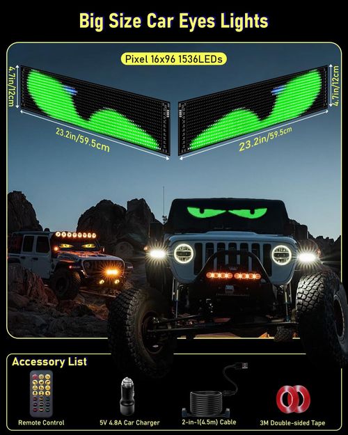 🔥HOT SALE🔥 COD！Car Rear Window Emoji LED Screen - Customizable Ad Billboard, Flexible Remote-Controlled Funny Display, Supports Custom Animations, Suitable for Taxis, Flexible Glass Adhesive, No Obstructed View, APP Remote Control