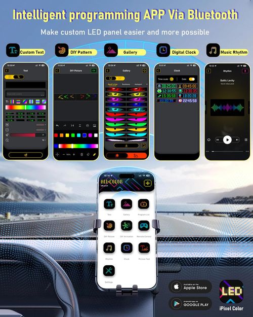 🔥HOT SALE🔥 COD！Car Rear Window Emoji LED Screen - Customizable Ad Billboard, Flexible Remote-Controlled Funny Display, Supports Custom Animations, Suitable for Taxis, Flexible Glass Adhesive, No Obstructed View, APP Remote Control