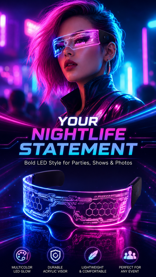 🔥Hot Seller🔥 COD！LED Color-Changing Tech Glasses for the Honeycomb Music Festival: Cross-Border Color-Changing Glasses, Cross-Border Customization, Trending Terms_-_Alibaba