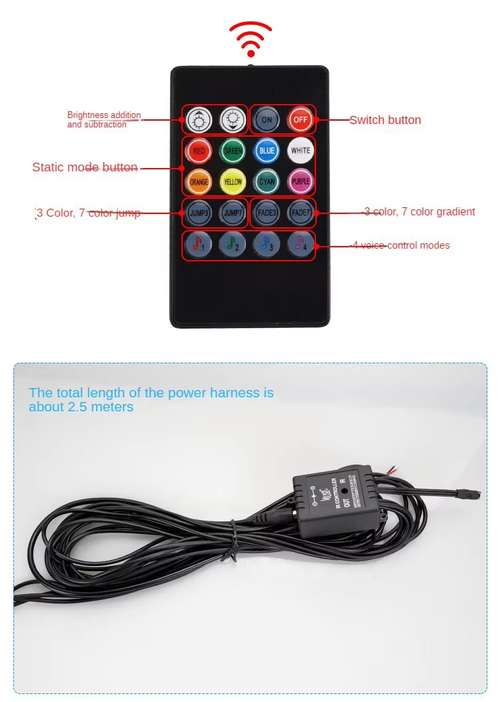 App and Remote Control LED Car Chassis Atmosphere Lights（Cash on delivery is supported）