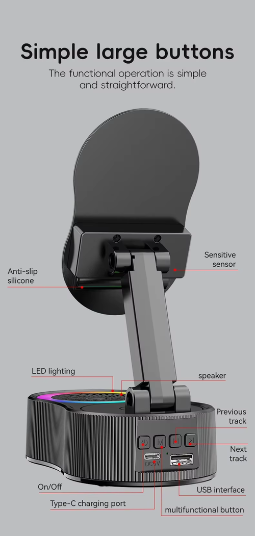Sensor Stand Power Bank Bluetooth Speaker（Cash on delivery is supported）