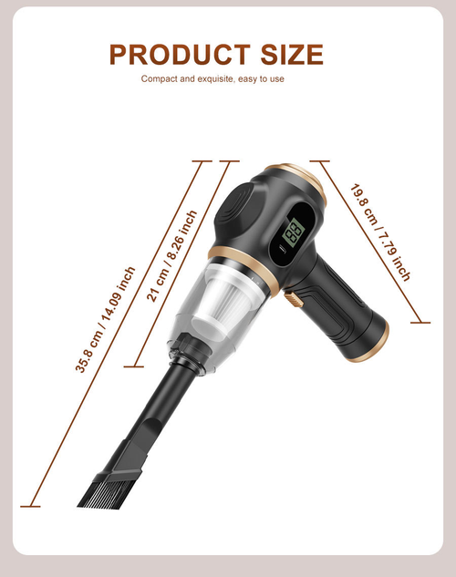 Wireless Handheld Vacuum Cleaner with Digital Display for Car and Home（Cash on delivery is supported）