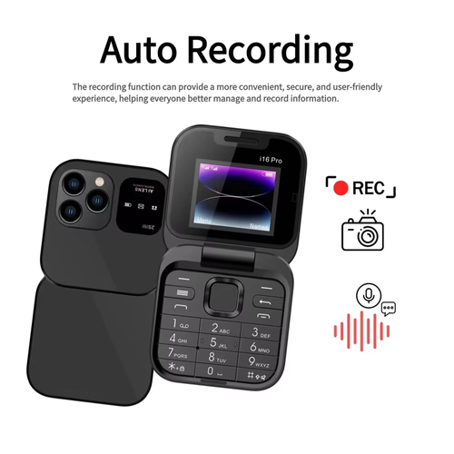 I16 Pro Dual SIM Dual Flip Phone（Cash on delivery is supported）