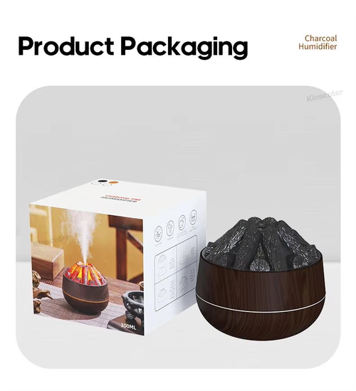 LED Fire Flame Humidifier, Aroma Diffuser, Quiet Home Decor（Cash on delivery is supported）