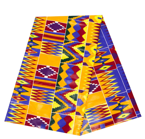 Double-Sided Kente Ankara Wax Fabric Pure Cotton African Ethnic Print Cloth