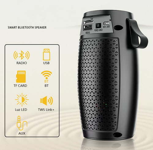 Portable Bluetooth Speaker RGB Light TF Card Slot Wireless Audio Battery Powered for Desktop