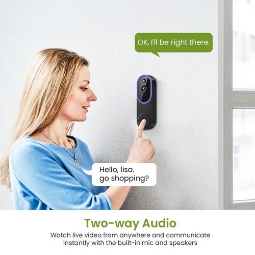 Wireless Video Doorbell Camera, Smart Security Doorbell Camera, 1080P, AI Human Detection , Night Vision, Instant Alert,