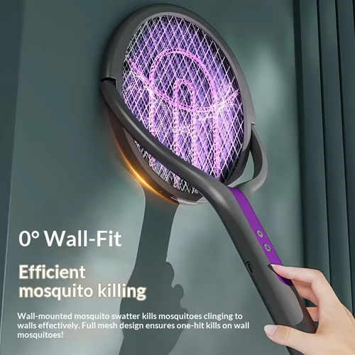 2-in-1 Rechargeable Rotatable Retractable Mosquito Swatter（Cash on delivery is supported）