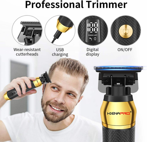 USB home-use high-end electric hair clipper, electric shaver, hair trimming tool for cross-border charging, hair trimmer with a sleek design, heat-resistant, highly popular in the market. Electroplated.