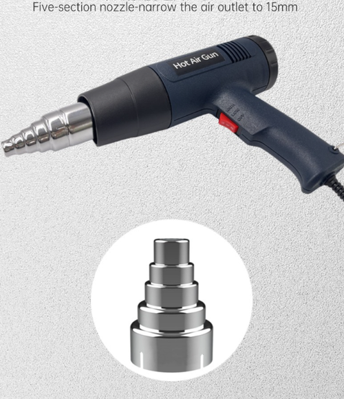Stepless Heat Gun Lightweight Multi Nozzle Job Site Use（Cash on delivery is supported）