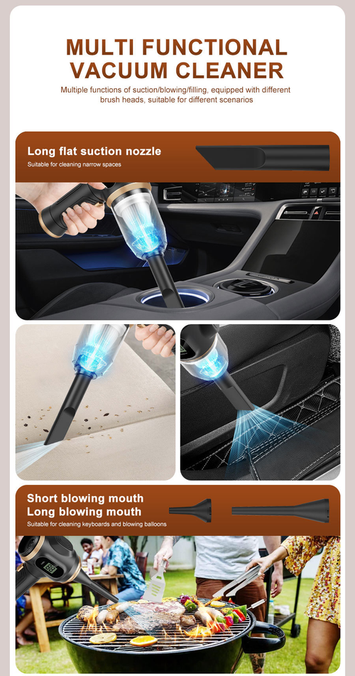 Wireless Handheld Vacuum Cleaner with Digital Display for Car and Home（Cash on delivery is supported）